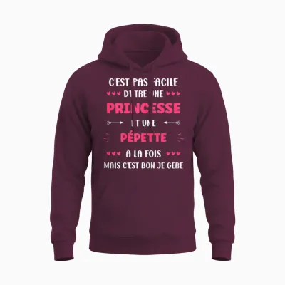 Super Pépette First Name Funny Girl Princess Pépette Unisex Hoodie - Maroon