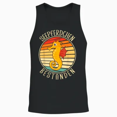Seepferdchen Bestanden Frühschwimmer Abzeichen Unisex Tank Top - Black