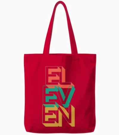 Retro Eleven Tote Bags - Red