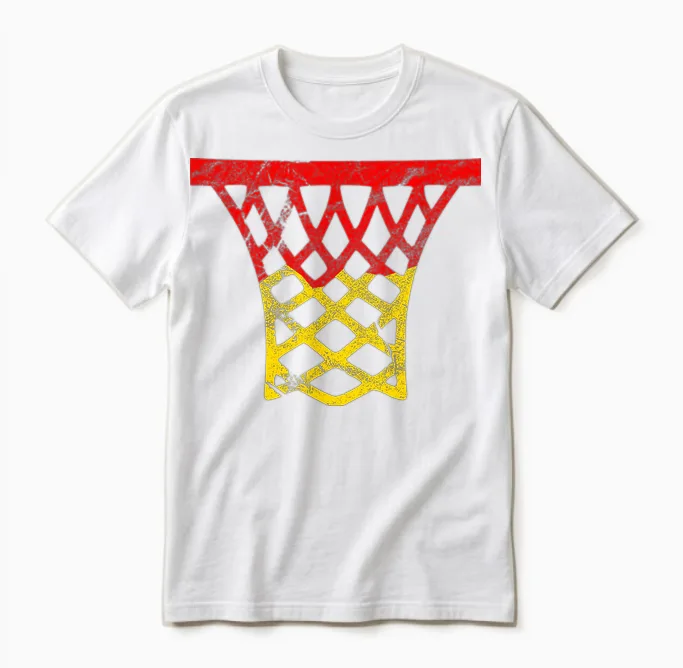 Germany Basketball T-Shirt, Black Unisex T-Shirt in White
