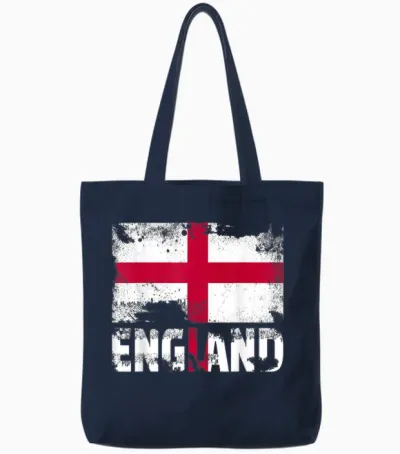 England Flagge Vintage Used-Englisch-Grunge Travel Tote Bags - Navy