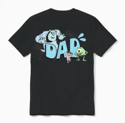 Disney & Pixar's Monsters, Inc. Dad Mike Sulley & Boo Unisex T-Shirt - Black