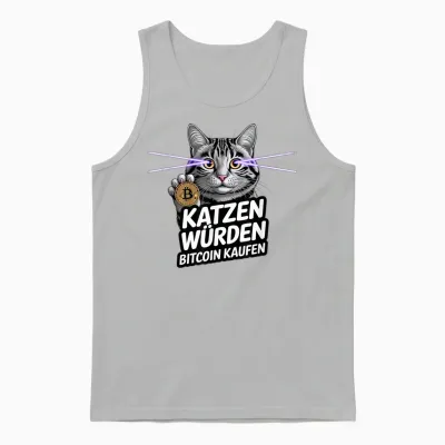 Lustiges Design Für Btc Fans - Katzen Würden Bitcoin Kaufen Unisex Tank Top - Ash