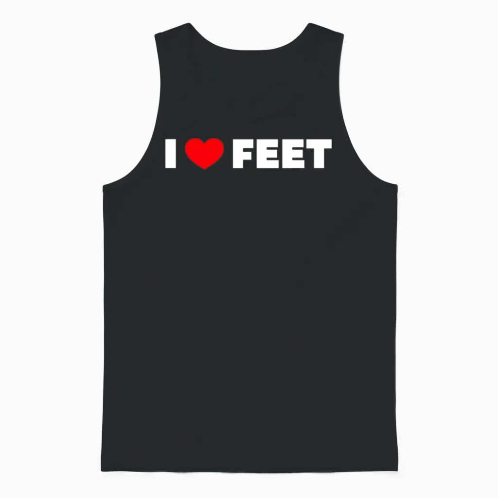 I Love Feet Unisex Tank Top in Black