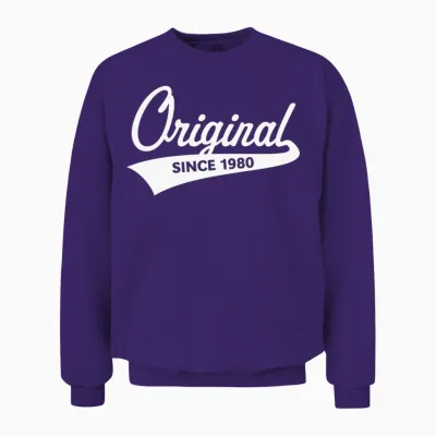 Original Since 1980 (year of Birth, Birthday / W) Unisex Sweatshirt - Purple