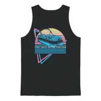 Boating Retro Unisex Tank Top - Black – 1
