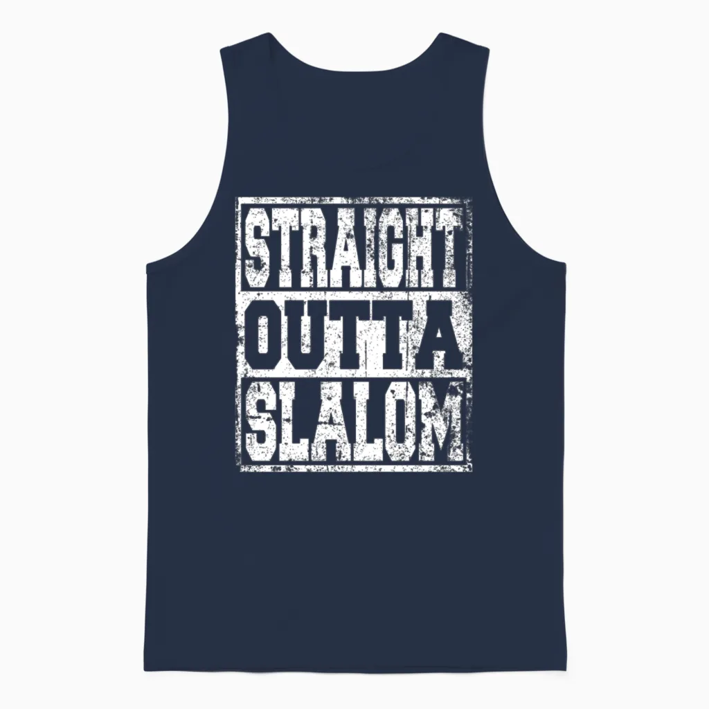 Slalom Saying Funny Unisex Tank Top in Navy