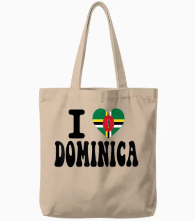 Souvenir De Voyage Rétro Avec Inscription « I Love Dominica » Tote Bags - Natural