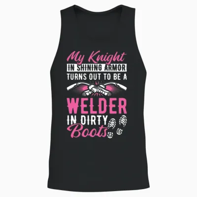 Welding Funny Unisex Tank Top - Black