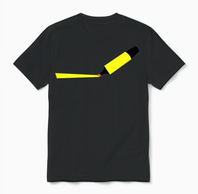 A Highlighter Line Highlighting Left Student Unisex T-Shirt in Black
