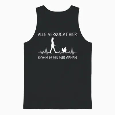 Alle Verrückt Hier Komm Huhn Wir Gehen Landwirt Herzschlag Unisex Tank Top - Black