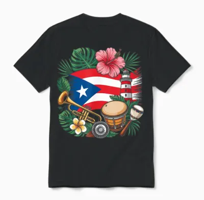 Puerto Rico Boricua Coqui Frog Taino Sun Puerto Rican Unisex T-Shirt - Black