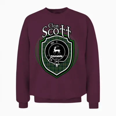 Scott Clan Crest Scottish Clan Scott Family Crest Unisex Sweatshirt - Maroon