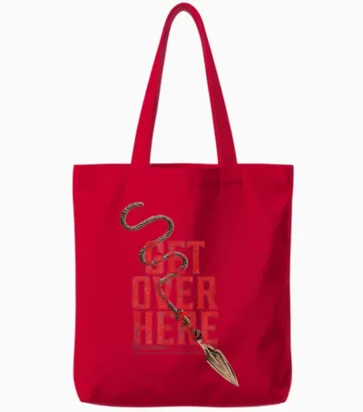 Get Over Here Mortal Combat Merch Tote Bags - Red