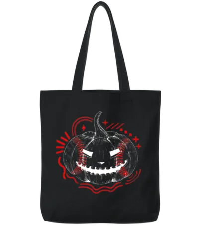 Halloween Shirt, Baseball Scary Pumpkin Sports Tote Bags - Black