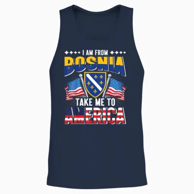 I Am from Bosnia Take Me to America - Bosnien Herzegowina Unisex Tank Top - Navy