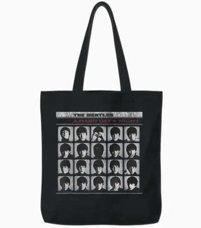 Offizielles the Beatles a Hard Day's Night Band Album Cover Tote Bags - Black