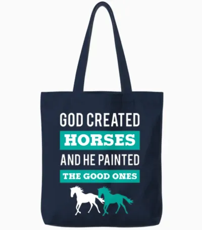 Equestrians with a Painted Horse Tote Bags - Navy