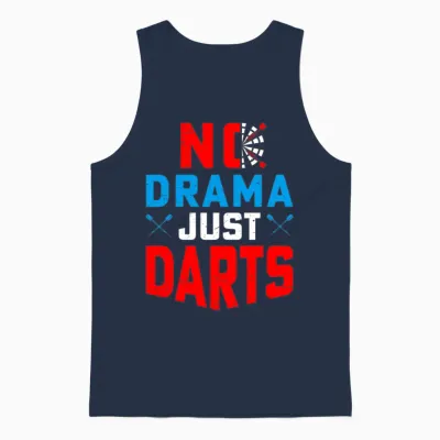 No Drama Just Darts - Funny Dart Thrower and Dart Unisex Tank Top - Navy