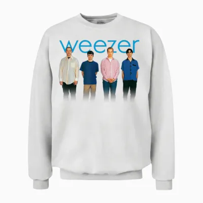 Weezer - Blue Album T-Shirt, Black Unisex Sweatshirt - White