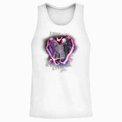 Tim Burton’s the Nightmare Before Christmas Love Is Eternal Unisex Tank Top - White
