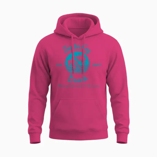Siesta Key Beach, Florida Est 1907 Teal Unisex Hoodie in Heliconia