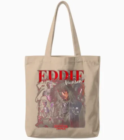 Stranger Things Eddie Boyfriend Officially Licensed Tote Bags - Natural