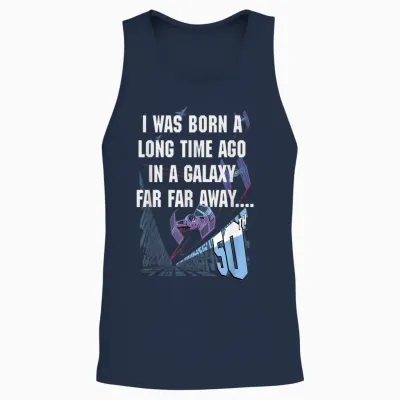 Star Wars I Was Born a Long Time Ago 50th Birthday Disney+ Unisex Tank Top - Navy