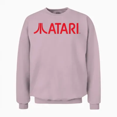 Atari Games Red Retro Vintage Gaming Fun Arcade Look T-Shirt, Black Unisex Sweatshirt - Light Pink