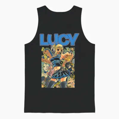 Fairy Tail Lucy and Her Celestial Spirits Fantasy Anime Unisex Tank Top - Black