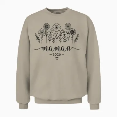 Femme Future Maman 2026 Announcement Pregnancy Mom 2026 Unisex Sweatshirt - Sand