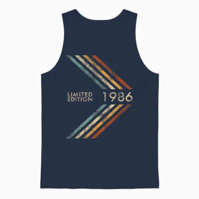 40. Geburtstag 1986 Limited Edition Herren Damen Vintage Style Unisex Tank Top - Navy