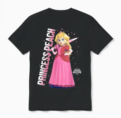The Super Mario Galaxy Movie Galatic Princess Peach Unisex T-Shirt - Black