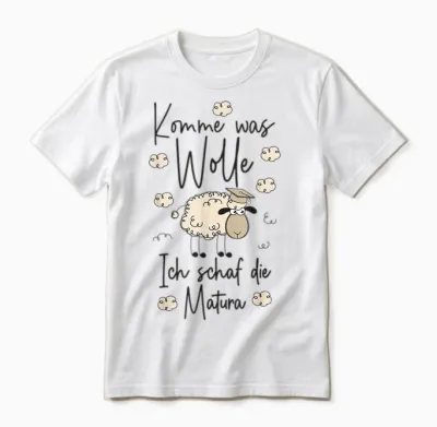 Abschluss 2026 Komme Was Wolle Ich Schaf Die Matura 2026 Unisex T-Shirt - White
