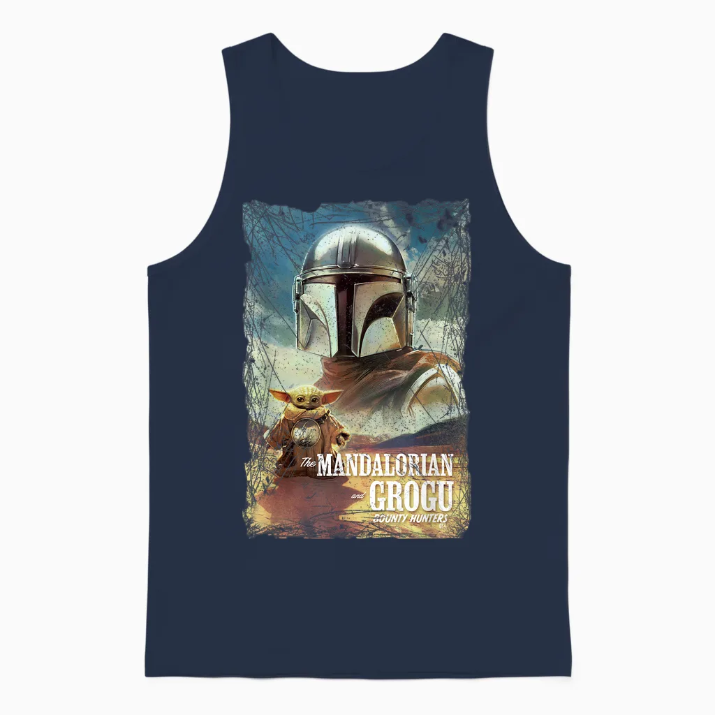 Star Wars the Mandalorian and Grogu Movie Classic Poster Art Unisex Tank Top in Navy