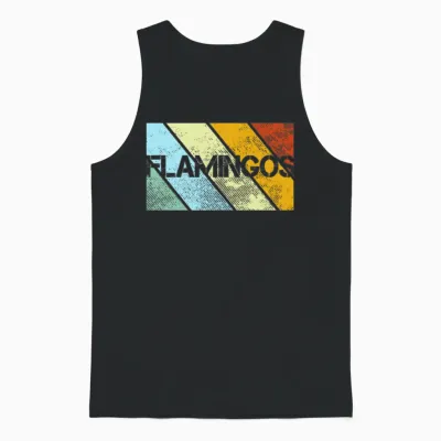 Flamingo Retro Unisex Tank Top - Black