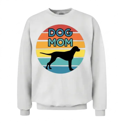 Dog Mom Cuddling Puppy , Dogs Lovers Unisex Sweatshirt - White