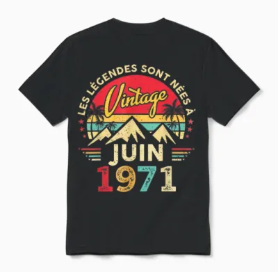 1971 Déco Drôle Cadeau Unisex T-Shirt - Black