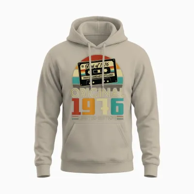 Original 1976 Vintage Birthday 50 Years for Men Women Unisex Hoodie - Sand