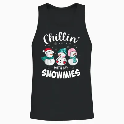 Chillin with My Snowmie Women Christmas Snowman Teacher Snow Unisex Tank Top - Black