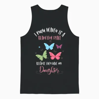 Daugher Grief, Mom Who Lost Daughter, Heaven Unisex Tank Top - Black