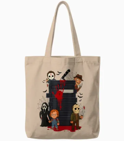 Halloween Horror Movie Characters Funny Scary Halloween Tote Bags - Natural