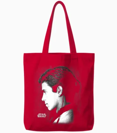 Star Wars Ep Ii Anakin Black & White Side Profile Portrait Tote Bags - Red