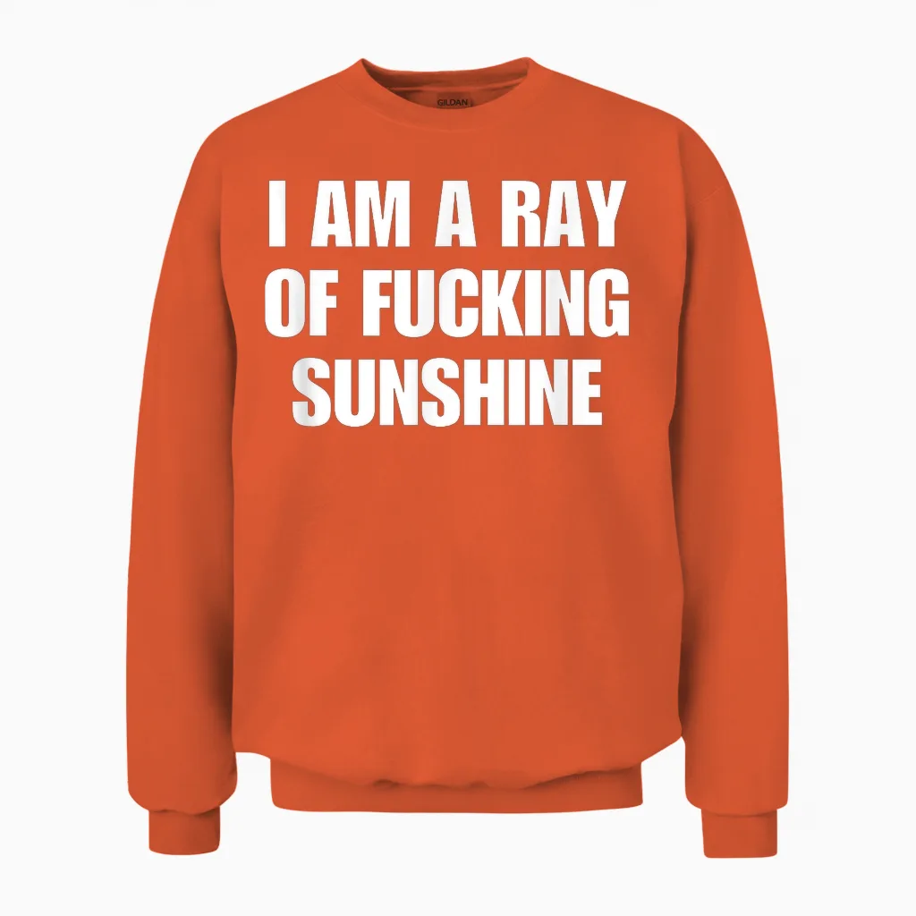 I Am a Ray of Sunshine Y2k Aesthetic Unisex Sweatshirt in Orange