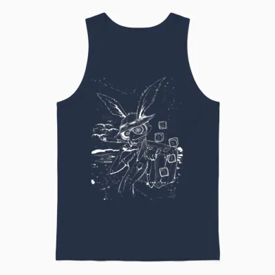 Down the Rabbit Hole White Unisex Tank Top - Navy