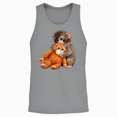 Cute Monkey Punch Baby Japanese Monkey Unisex Tank Top - Sport Grey