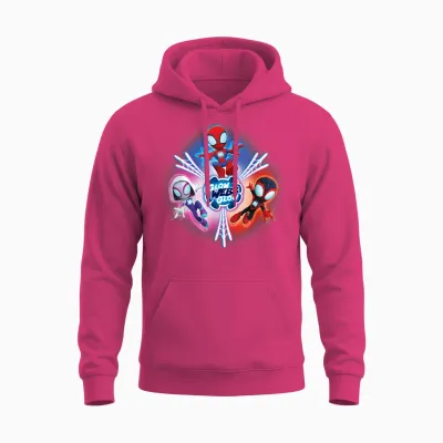 Marvel Spidey and His Amazing Friends Glow Webs Glow Icon T-Shirt, Black Unisex Hoodie - Heliconia