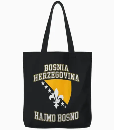 Proud Bosnia Dragon Hajmo Bosno Country Favorite Cheer Game Tote Bags - Black