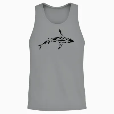 Shark Marine Biologist Sharks Silhouette Unisex Tank Top - Sport Grey