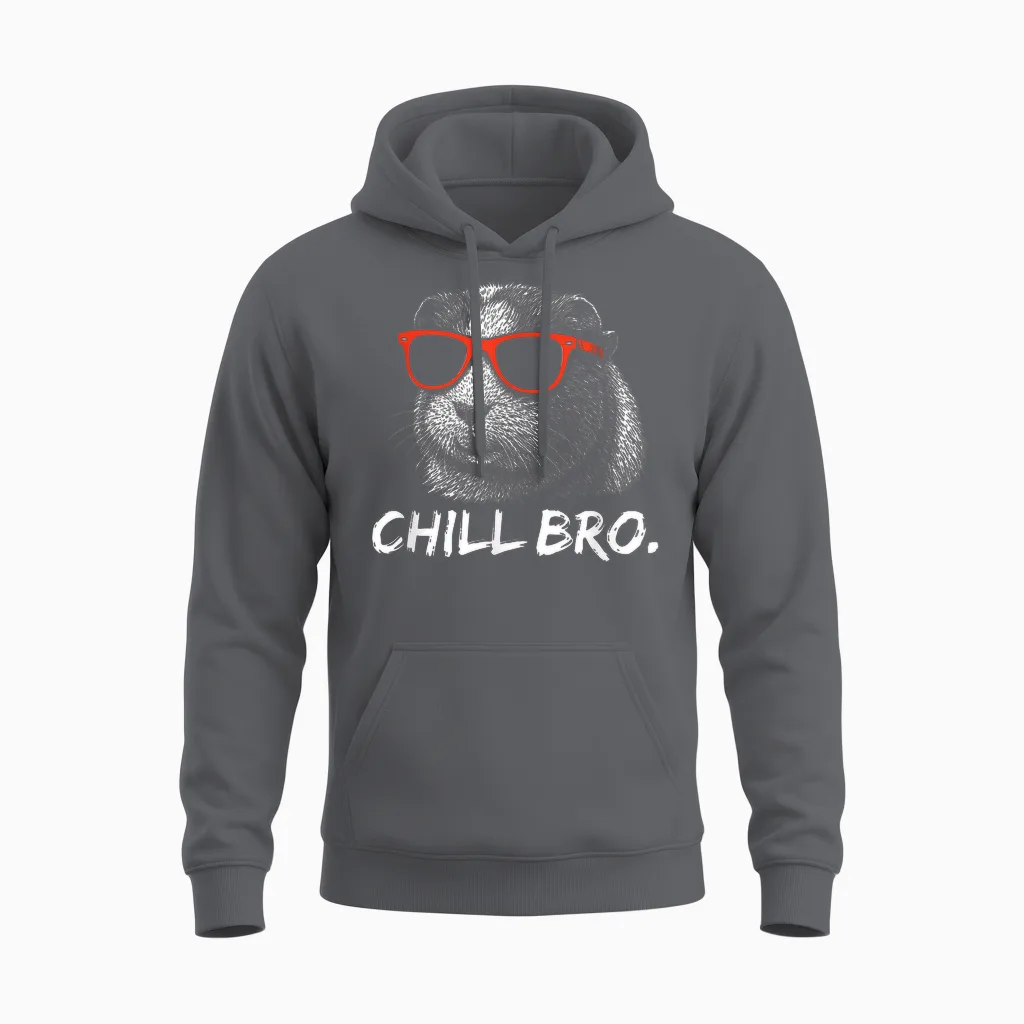 Chill Bruh β Lustiger Meerschweinchen Mit Sonnenbrille Unisex Hoodie in Charcoal